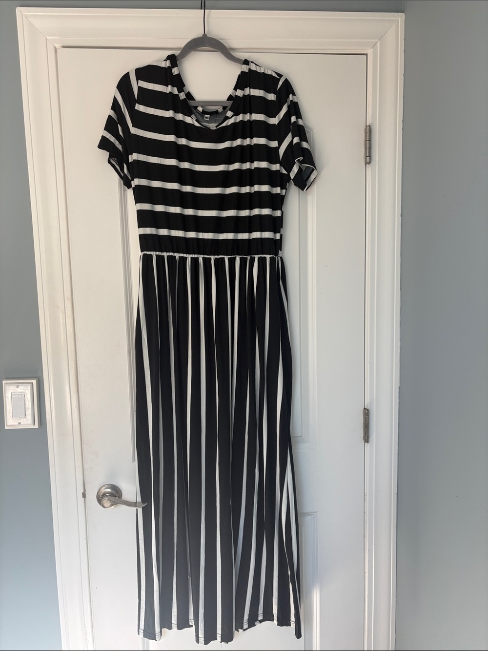 Black & White Striped Maxi Dress - Picture 1 of 3